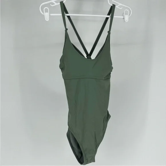 PRANA NWT WOMEN’S MARINA ONE PIECE SWIMSUIT ARMY GREEN XS/32D S/34D - Picture 2 of 13
